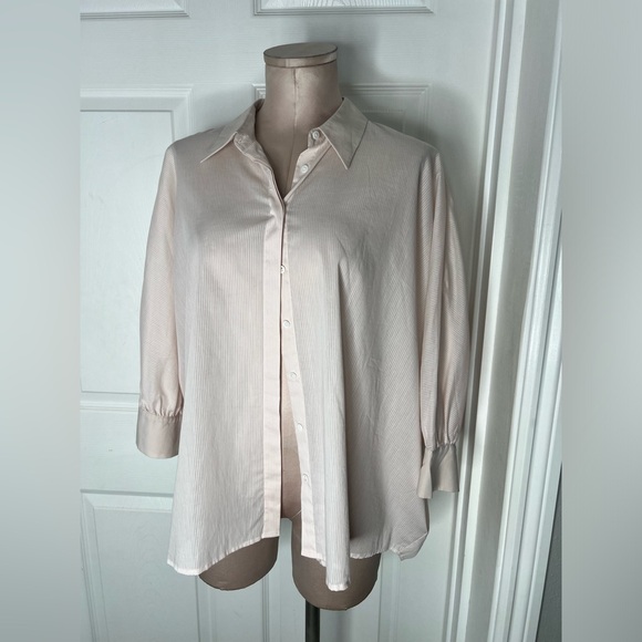 Hana San Striped Button Down Blouson Sz 40 - Picture 7 of 8